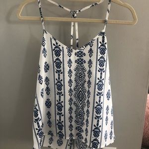 Small Hollister blouse; blue Aztec print